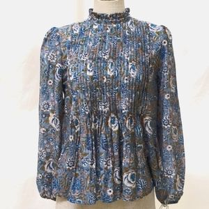 Oliphant Blue Floral Blouse